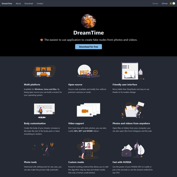 DreamTime homepage