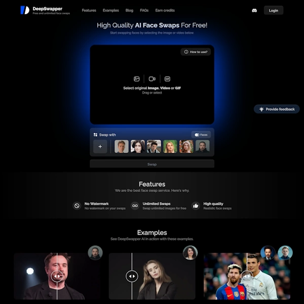 Deepswapper homepage
